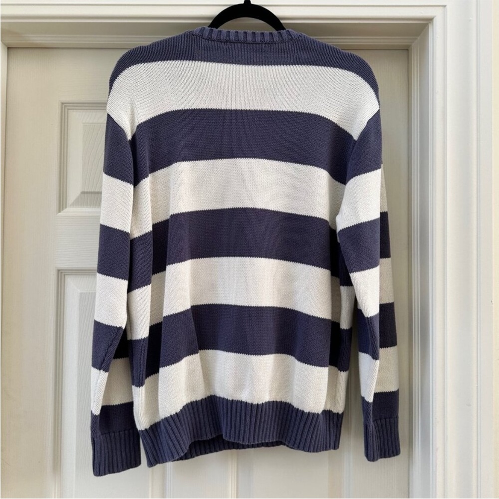 Brandy Melville Striped navy and cream knit sweater - Picture 4 of 5
